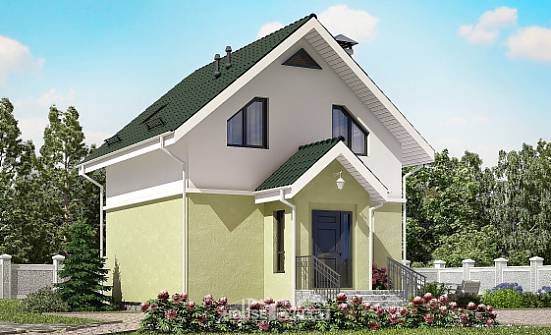 070-001-П Проект двухэтажного дома с мансардным этажом, миниатюрный загородный дом из газосиликатных блоков Сертолово | Проекты домов от House Expert