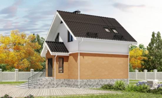 100-005-Л Проект трехэтажного дома мансардой, бюджетный дом из теплоблока Сертолово | Проекты домов от House Expert
