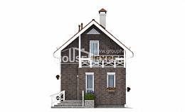 045-001-Л Проект двухэтажного дома мансардой, экономичный домик из блока, Светогорск