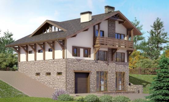 305-002-Л Проект трехэтажного дома мансардой, классический домик из кирпича Сланцы | Проекты домов от House Expert