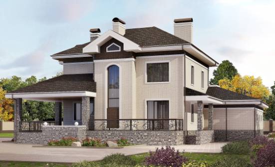 365-001-Л Проект трехэтажного дома и гаражом, красивый дом из кирпича Светогорск | Проекты домов от House Expert
