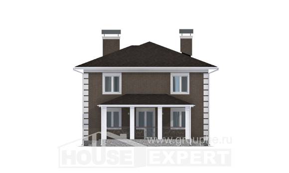 185-002-П Проект двухэтажного дома, компактный коттедж из твинблока Гатчина, House Expert