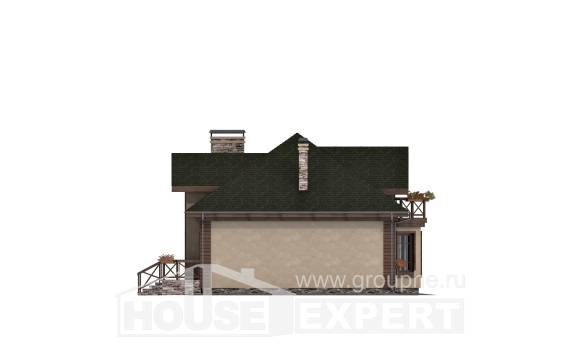 180-010-П Проект двухэтажного дома мансардный этаж и гаражом, красивый домик из бризолита Тихвин, House Expert