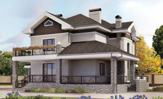 365-001-Л Проект трехэтажного дома и гаражом, красивый дом из кирпича Светогорск | Проекты домов от House Expert