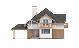 155-004-П Проект двухэтажного дома мансардный этаж, гараж, экономичный дом из пеноблока, Гатчина
