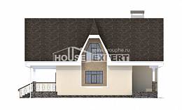 125-001-Л Проект двухэтажного дома с мансардным этажом, компактный коттедж из теплоблока Светогорск, House Expert