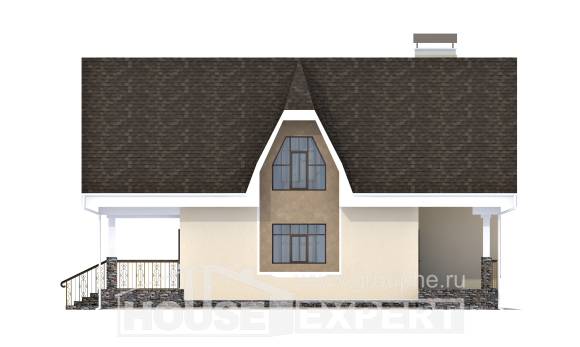 125-001-Л Проект двухэтажного дома с мансардным этажом, компактный коттедж из теплоблока Светогорск, House Expert