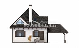 110-002-Л Проект двухэтажного дома с мансардой, гараж, небольшой домик из керамзитобетонных блоков Бокситогорск, House Expert