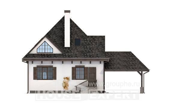 110-002-Л Проект двухэтажного дома с мансардой, гараж, небольшой домик из керамзитобетонных блоков Бокситогорск, House Expert