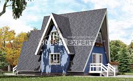100-002-П Проект двухэтажного дома мансардный этаж, простой домик из дерева, Шлиссельбург