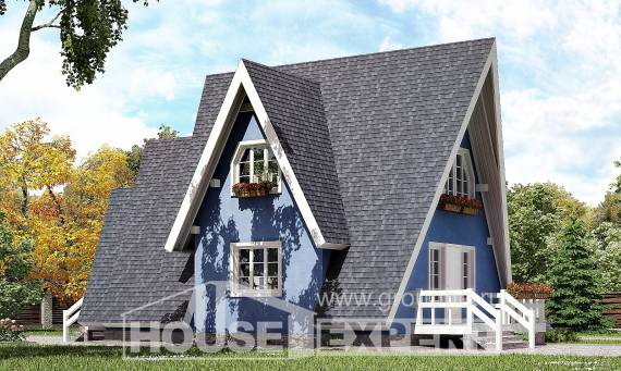 100-002-П Проект двухэтажного дома мансардный этаж, простой домик из дерева, Шлиссельбург