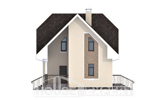 125-001-Л Проект двухэтажного дома мансардой, бюджетный коттедж из бризолита Пикалево, House Expert