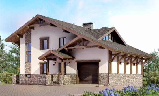 305-002-Л Проект трехэтажного дома мансардой, классический домик из кирпича Сланцы | Проекты домов от House Expert
