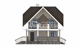 125-001-Л Проект двухэтажного дома мансардный этаж, бюджетный дом из пеноблока Волхов, House Expert