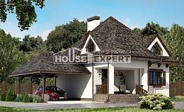 110-002-Л Проект двухэтажного дома мансардой и гаражом, экономичный загородный дом из арболита Гатчина, House Expert