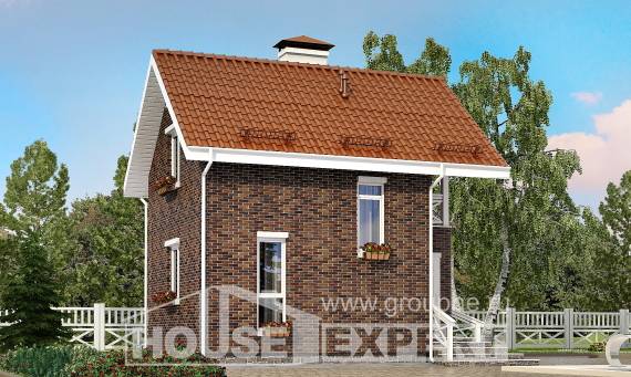 045-001-Л Проект двухэтажного дома мансардой, классический домик из пеноблока, Ивангород