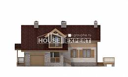 165-002-П Проект двухэтажного дома с мансардным этажом, гараж, бюджетный дом из теплоблока Шлиссельбург, House Expert