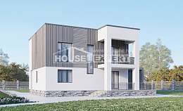 150-017-П Проект двухэтажного дома, красивый коттедж из поризованных блоков, Тихвин