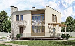 185-001-П Проект двухэтажного дома, просторный загородный дом из теплоблока, Ивангород