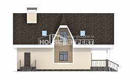 125-001-Л Проект двухэтажного дома мансардный этаж, скромный коттедж из арболита Светогорск, House Expert