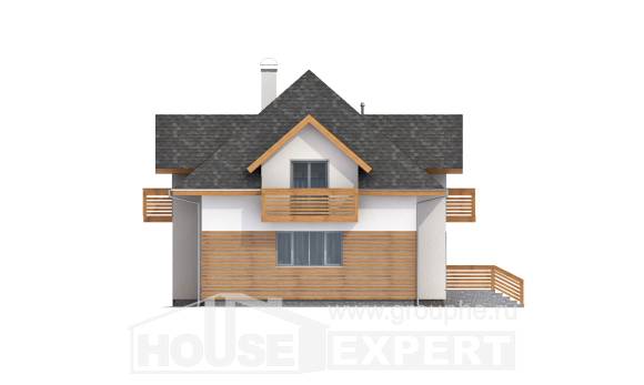 155-004-П Проект двухэтажного дома с мансардой, гараж, современный дом из блока, Кириши