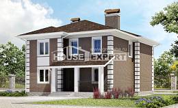 185-002-П Проект двухэтажного дома, классический загородный дом из поризованных блоков Сосновый Бор, House Expert