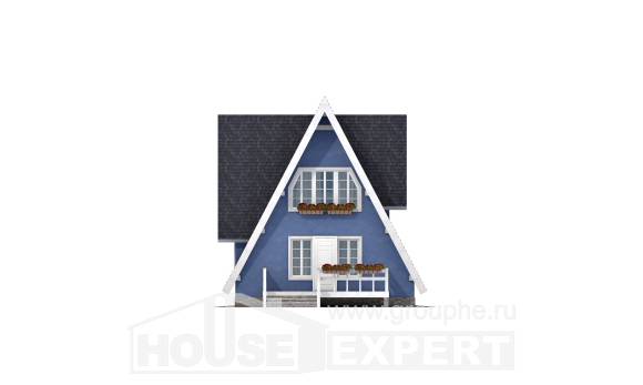 100-002-П Проект двухэтажного дома с мансардой, компактный дом из бревен СПб, House Expert