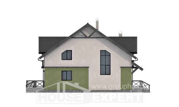 120-003-П Проект двухэтажного дома мансардный этаж, скромный домик из поризованных блоков Отрадное, House Expert