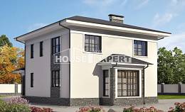 155-011-П Проект двухэтажного дома, классический домик из поризованных блоков, Тосно