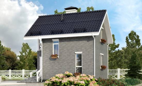 045-001-П Проект двухэтажного дома с мансардой, доступный коттедж из газобетона Луга | Проекты домов от House Expert