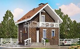 045-001-Л Проект двухэтажного дома мансардный этаж, дешевый дом из теплоблока, Отрадное