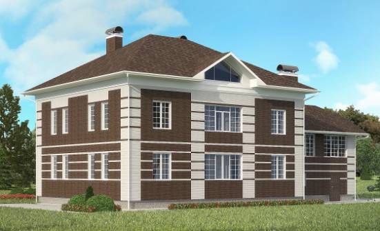 505-002-Л Проект трехэтажного дома, гараж, классический дом из кирпича, Подпорожье