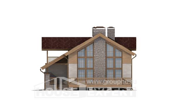 165-002-П Проект двухэтажного дома мансардой и гаражом, простой дом из твинблока Тосно, House Expert