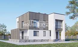 150-017-П Проект двухэтажного дома, скромный коттедж из бризолита, Приозерск