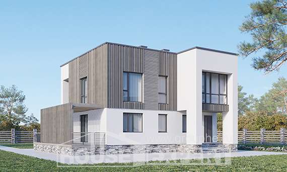 150-017-П Проект двухэтажного дома, скромный коттедж из бризолита, Приозерск