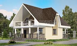 125-001-Л Проект двухэтажного дома мансардой, классический коттедж из бризолита Отрадное, House Expert