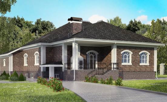 490-001-П Проект трехэтажного дома мансардой и гаражом, классический загородный дом из кирпича Волосово | Проекты домов от House Expert