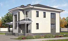155-011-П Проект двухэтажного дома, экономичный загородный дом из газосиликатных блоков, Подпорожье