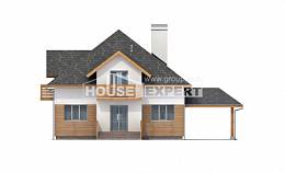 155-004-П Проект двухэтажного дома мансардный этаж, гараж, доступный загородный дом из пеноблока, Приозерск