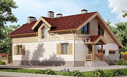 165-002-П Проект двухэтажного дома мансардный этаж и гаражом, простой коттедж из теплоблока Всеволожск, House Expert