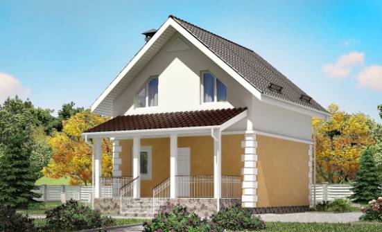 070-002-П Проект двухэтажного дома мансардный этаж, доступный дом из теплоблока Кингисепп | Проекты домов от House Expert