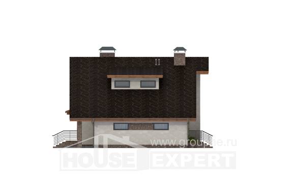 180-008-П Проект двухэтажного дома с мансардой, гараж, уютный коттедж из газосиликатных блоков, Выборг
