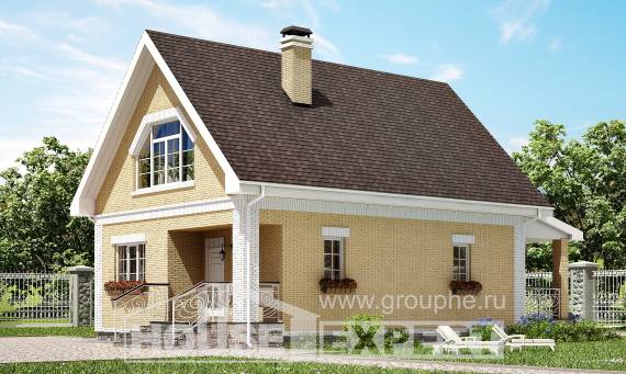 130-004-П Проект двухэтажного дома с мансардой, доступный коттедж из арболита Пикалево, House Expert
