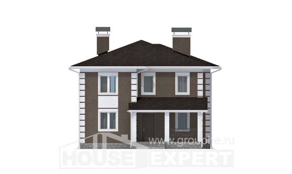 185-002-П Проект двухэтажного дома, доступный коттедж из арболита Пикалево, House Expert