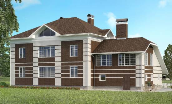 505-002-Л Проект трехэтажного дома, гараж, классический дом из кирпича, Подпорожье