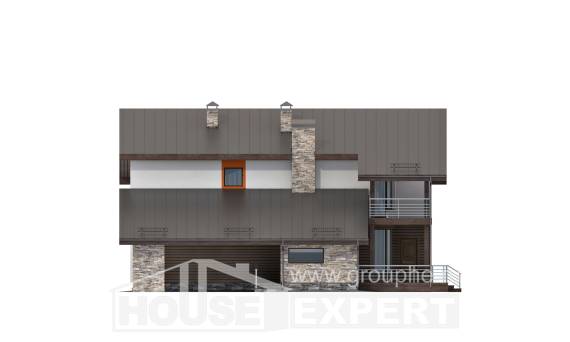 200-010-П Проект двухэтажного дома мансардный этаж и гаражом, простой коттедж из твинблока, Светогорск
