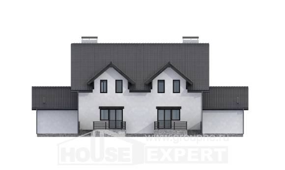 290-003-П Проект двухэтажного дома мансардой, классический загородный дом из газобетона Тихвин, House Expert