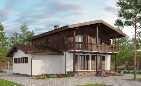 180-018-Л Проект двухэтажного дома мансардный этаж и гаражом, доступный дом из поризованных блоков, Светогорск
