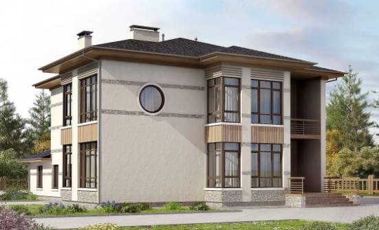 345-001-П Проект двухэтажного дома, красивый загородный дом из газосиликатных блоков, Гатчина