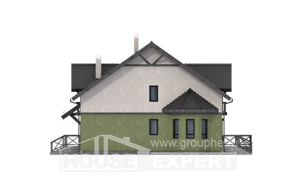 120-003-П Проект двухэтажного дома с мансардным этажом, уютный коттедж из газосиликатных блоков Волхов, House Expert